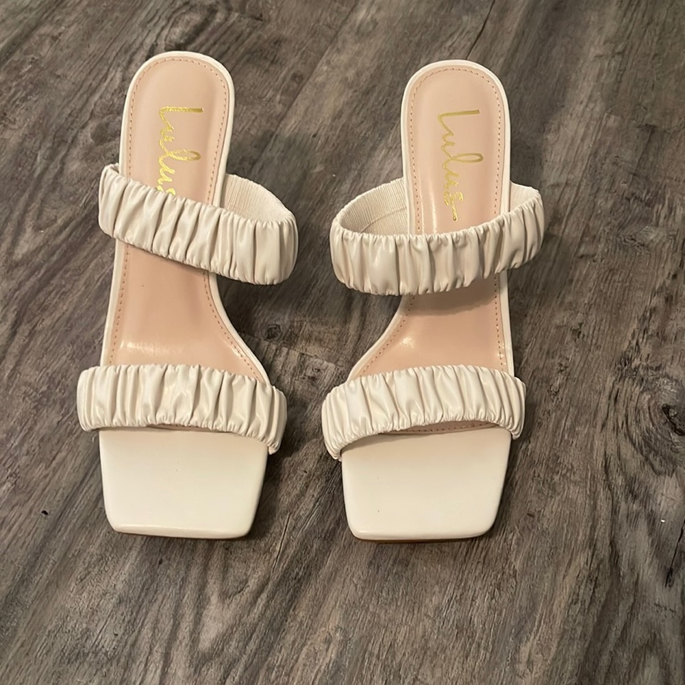 Lulu’s Cloyaa Off White High Heel Sandals